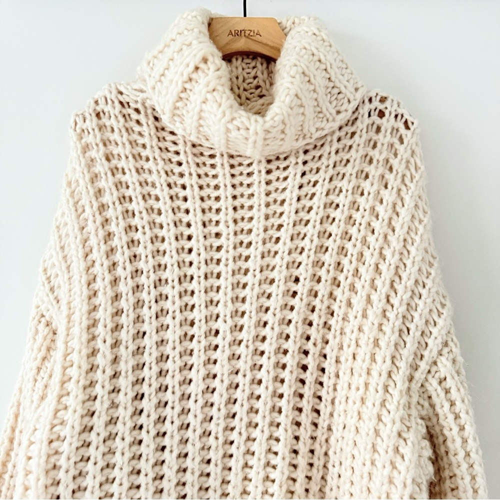 Zara Cream Chunky Knit Cowl Neck Sweater - Picture 6 of 14